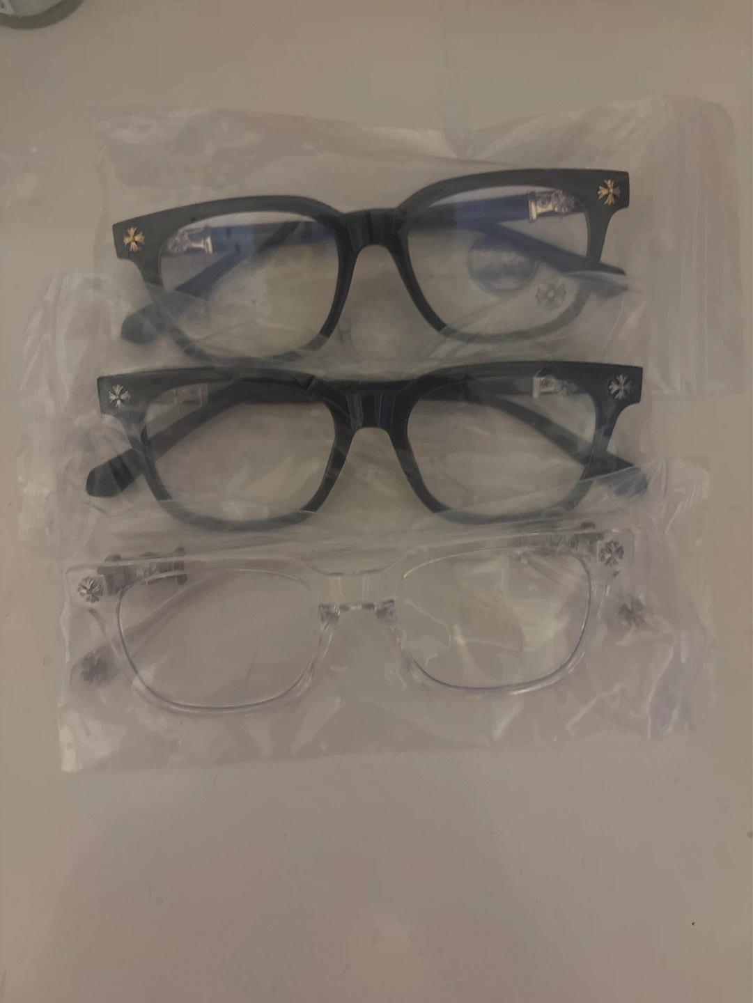 3 Pairs of Glasses - Black & Clear