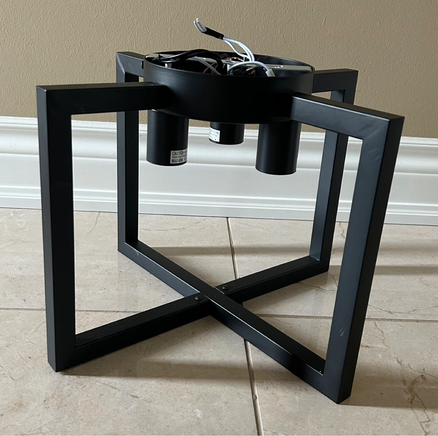Black Geometric 3-Light Fixture
