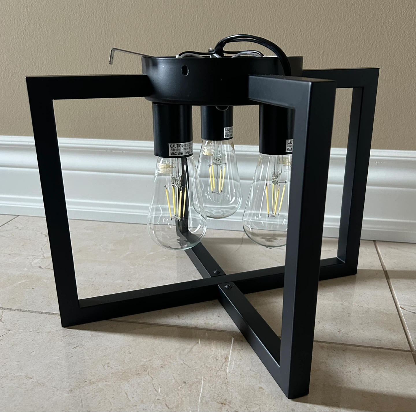 Black Geometric 3-Light Fixture - photo 2