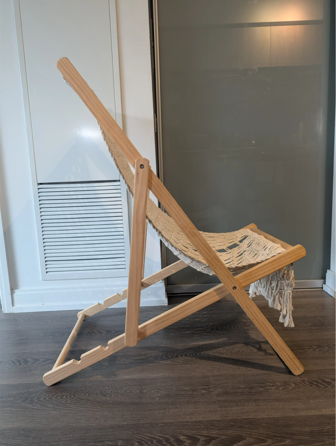 Macramé Sling Chair- Wooden Frame - photo 4