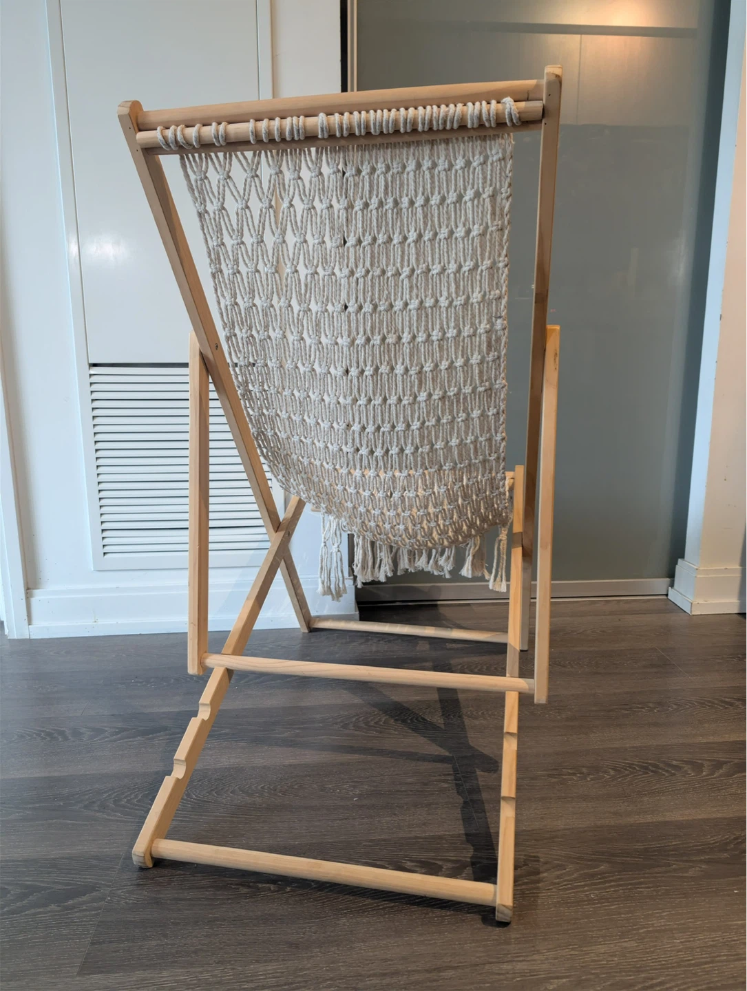 Macramé Sling Chair- Wooden Frame - photo 3