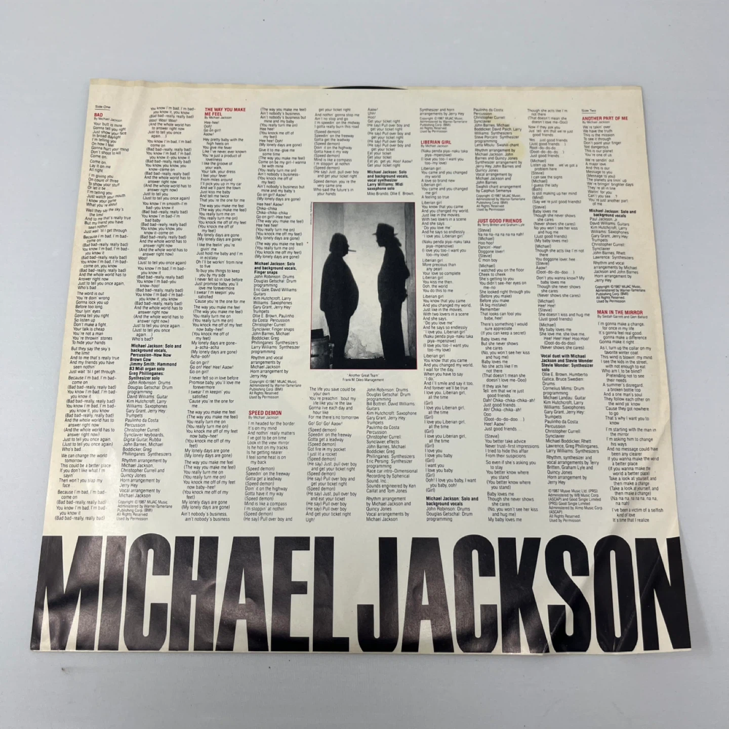 Michael Jackson "Bad" Vinyl Record LP Epic Records 1987 - photo 5