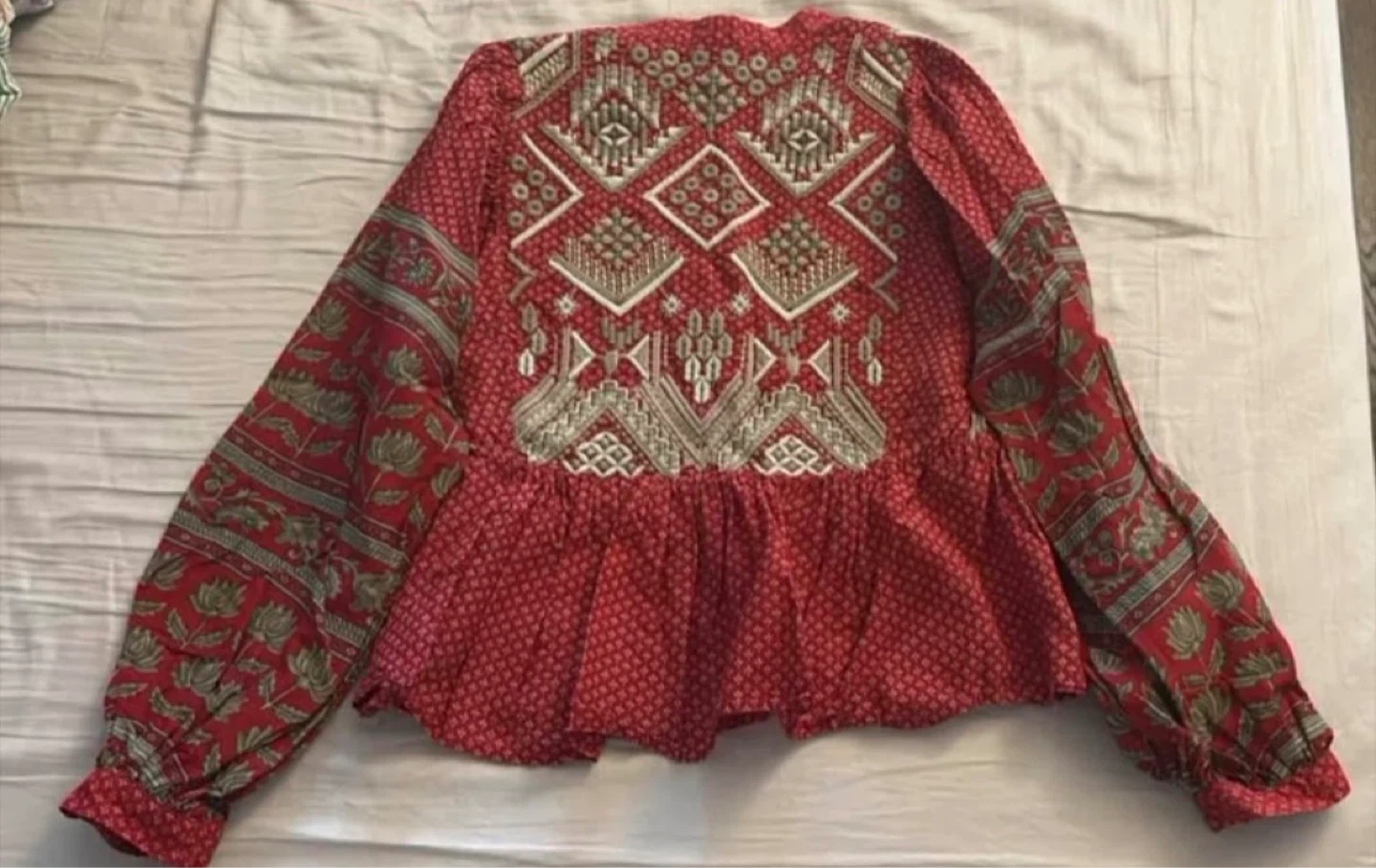 Red Embroidered Blouse from Anthropologie - photo 2