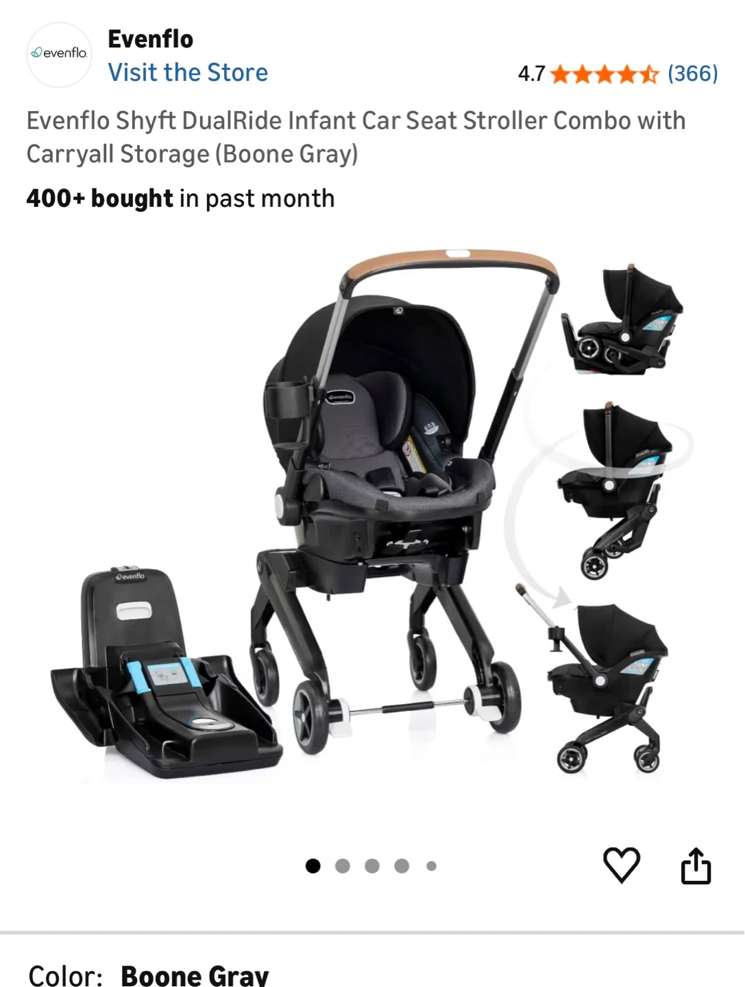 Evenflo Shyft DualRide Infant Car Seat Stroller Combo - photo 5