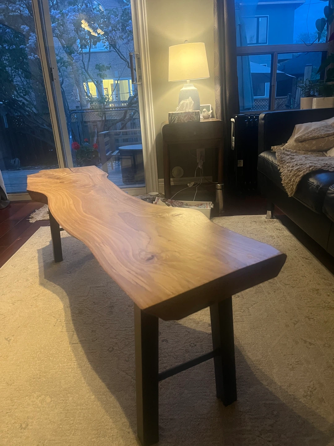 Hand made live edge wood  bench