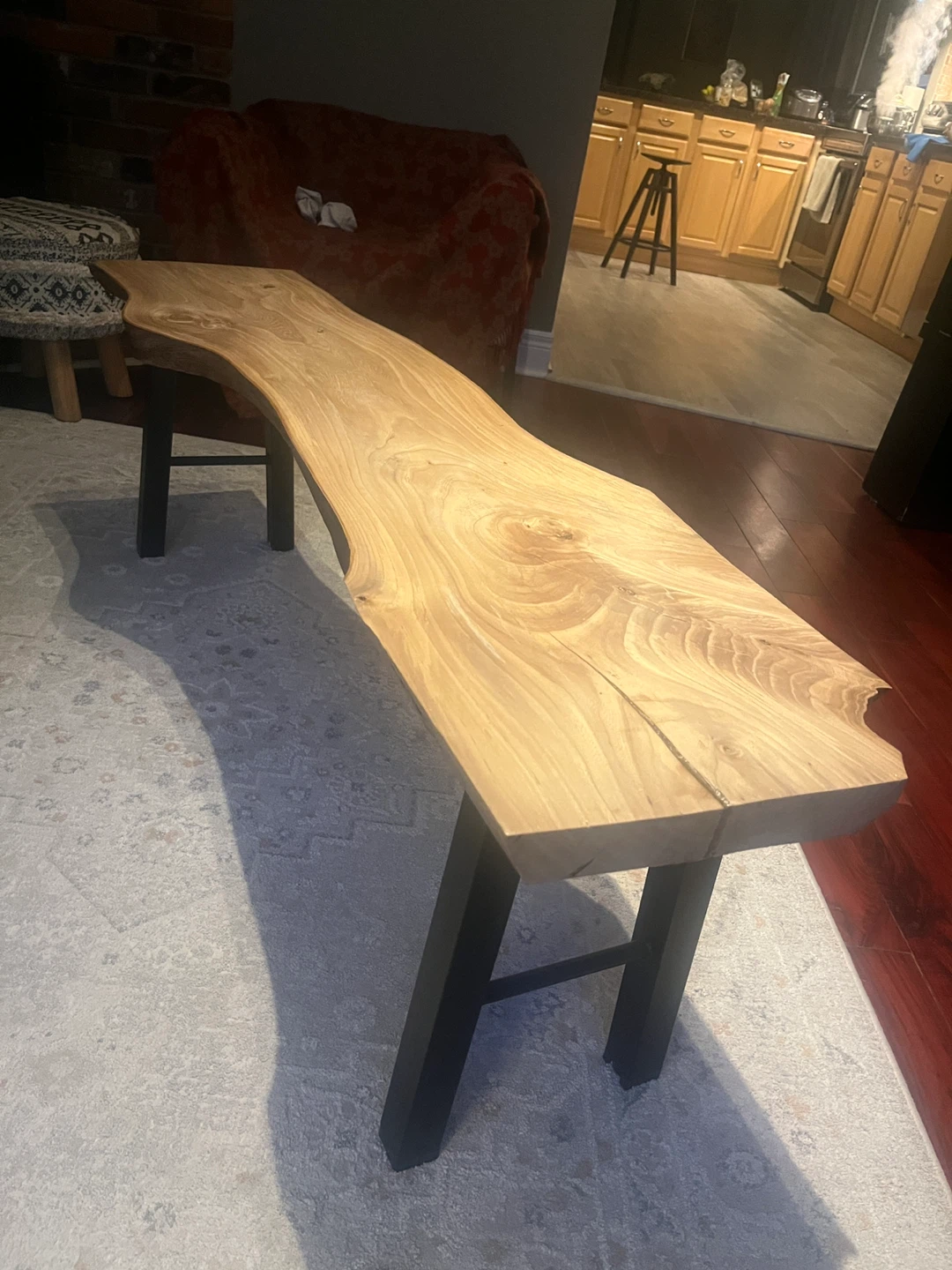 Hand made live edge wood  bench - photo 3