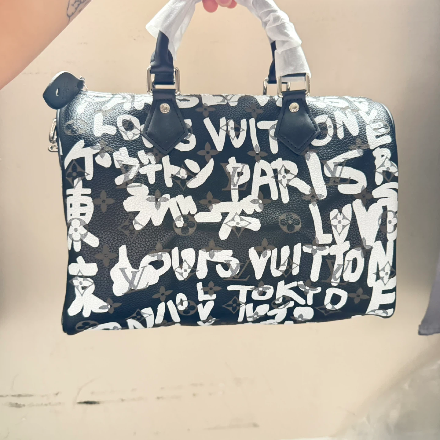 Louis Vuitton Speedy Bag - Black Graffiti Print