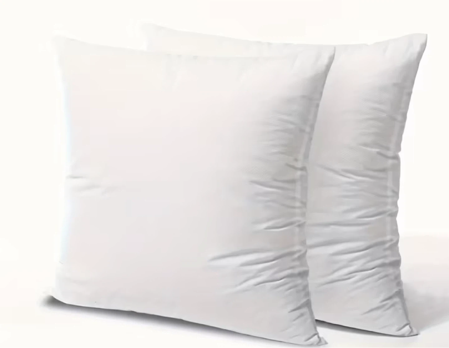 Two White Square Pillow Inserts