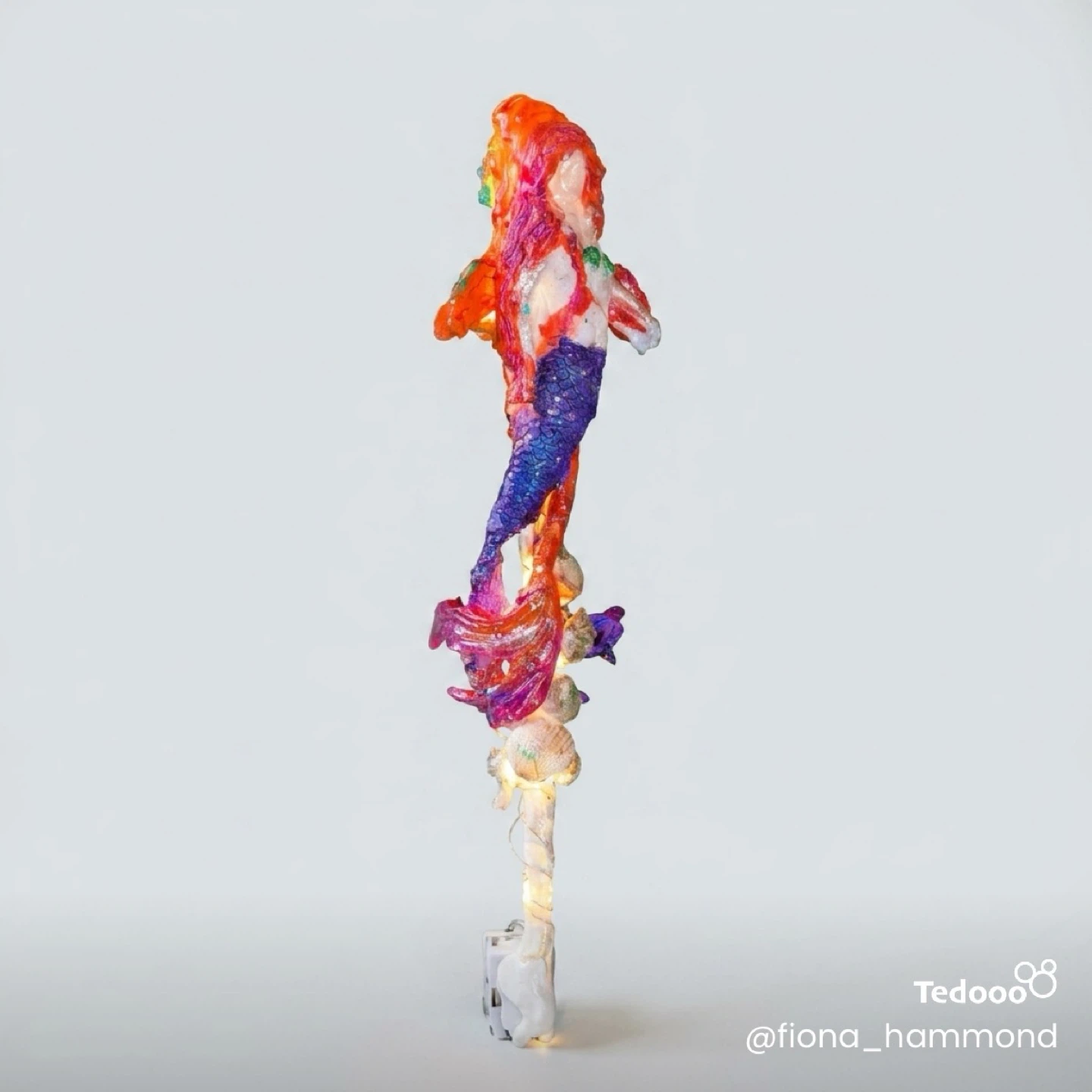 Handmade Mermaid Sculpture with Lights