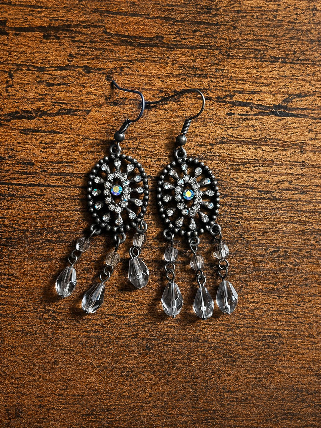 Vintage Style Crystal Drop Earrings – $15