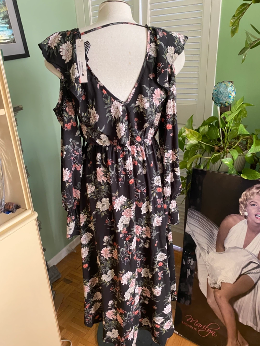 AQUA Floral Print Midi Dress - photo 3