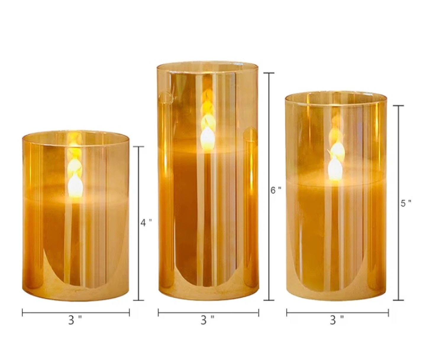 3-Piece LED Flameless Candle Set with Remote - photo 3