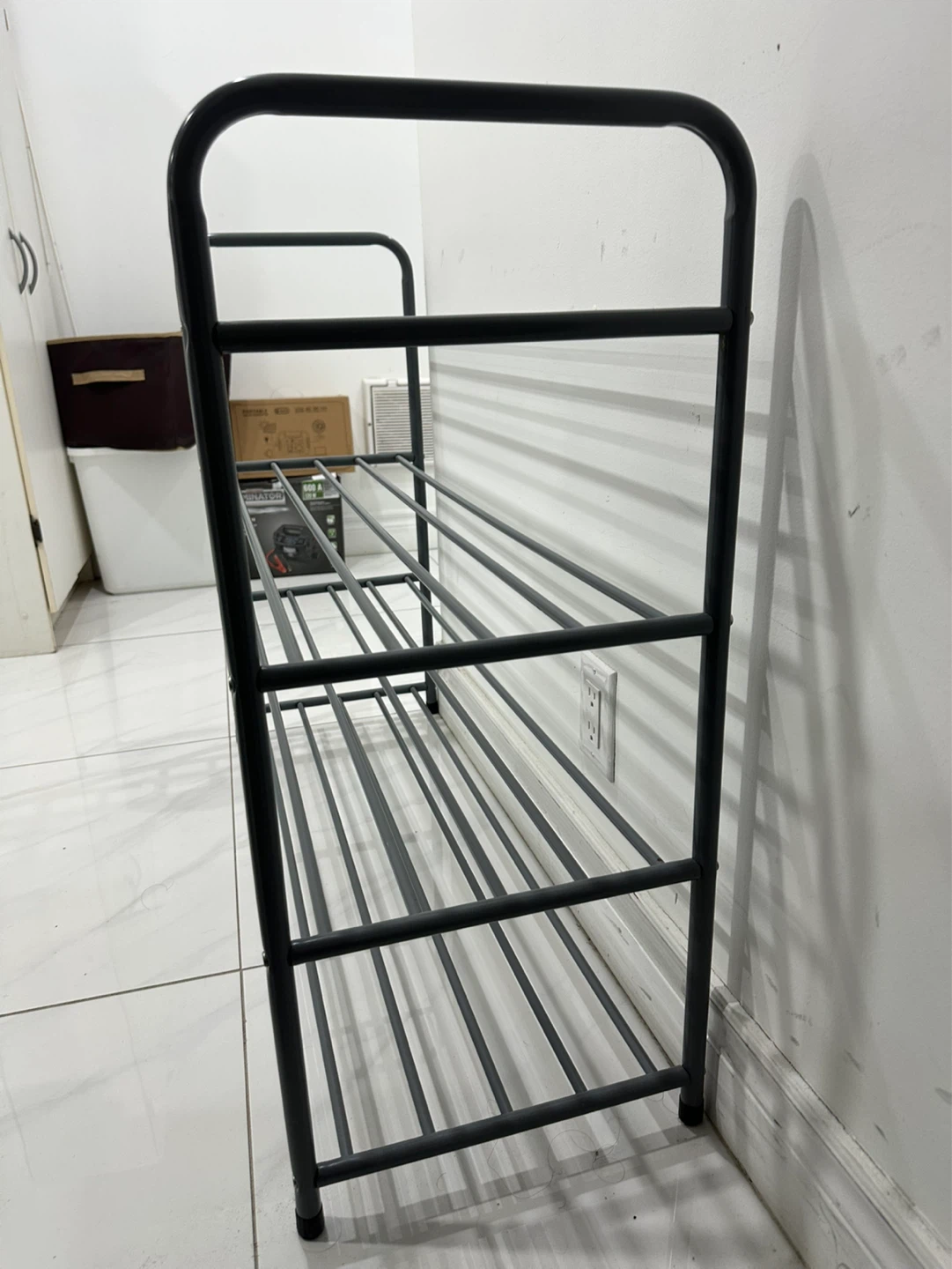 Grey 4-Tier Metal Shoe Rack - photo 4
