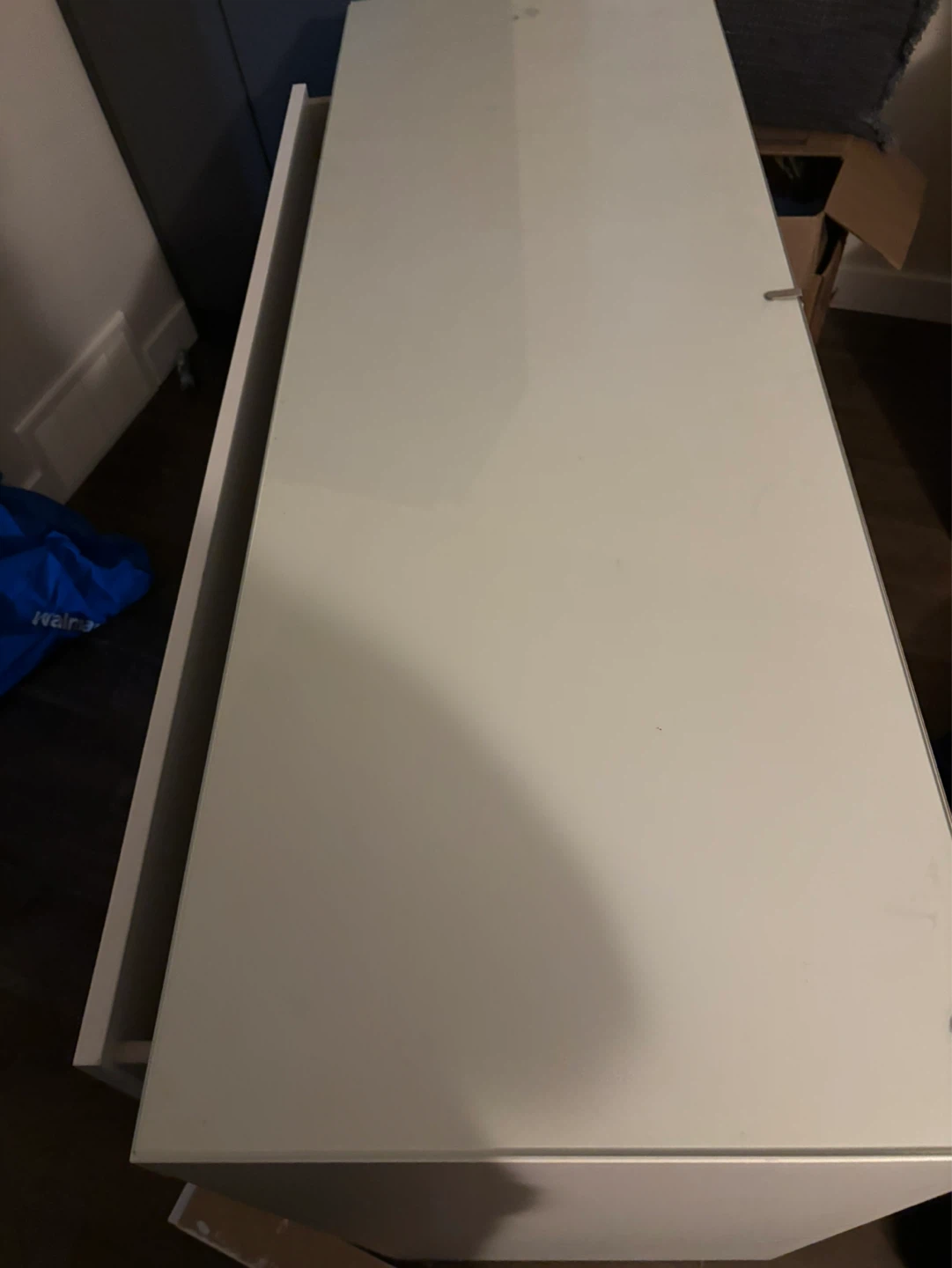White Desk with Glass Top