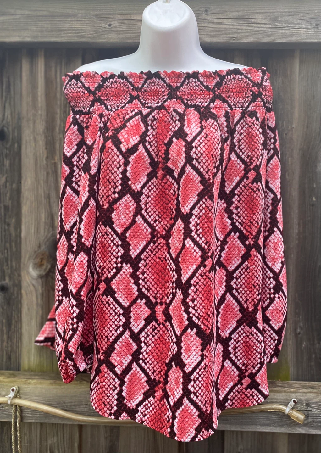 Michael Kors Off-the-Shoulder Snake Print Top - XS - photo 5