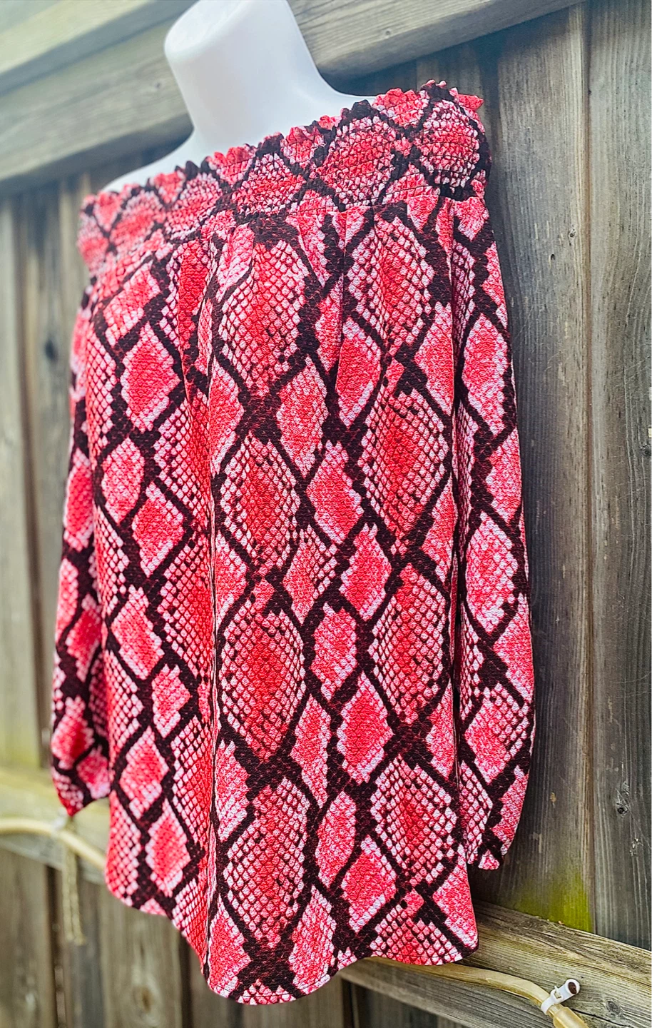 Michael Kors Off-the-Shoulder Snake Print Top - XS - photo 2