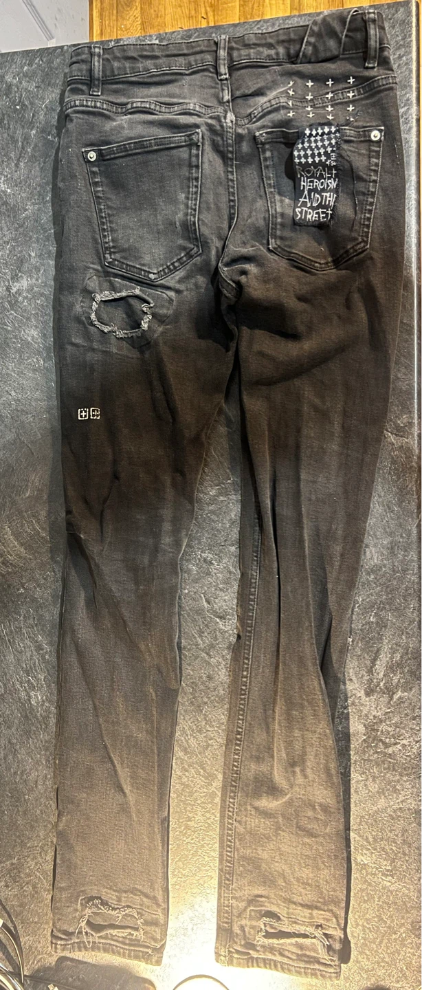 Ksubi Distressed Slim Skinny Jeans - Washed Black - photo 2