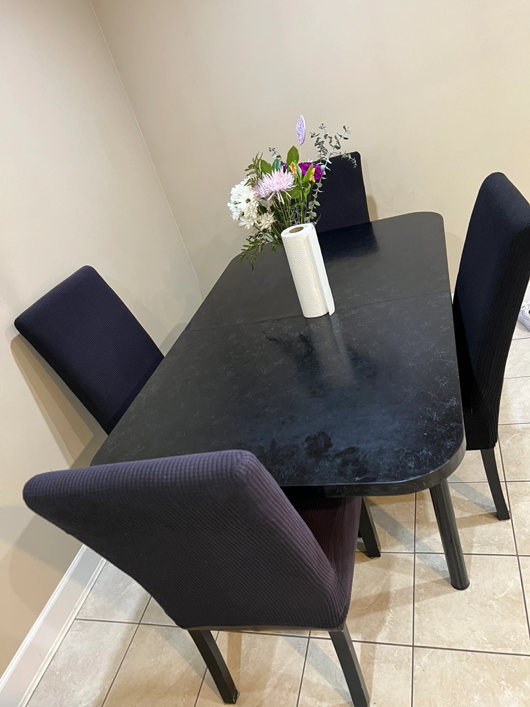 Black Dining Table Set with 4 Chairs - photo 2