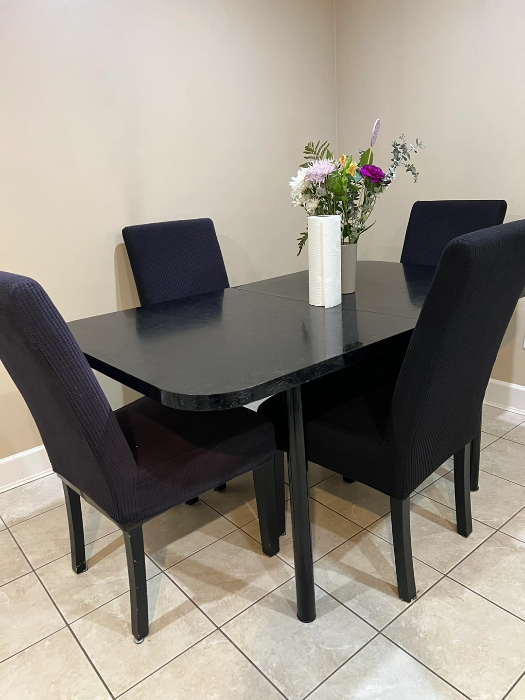 Black Dining Table Set with 4 Chairs - photo 3