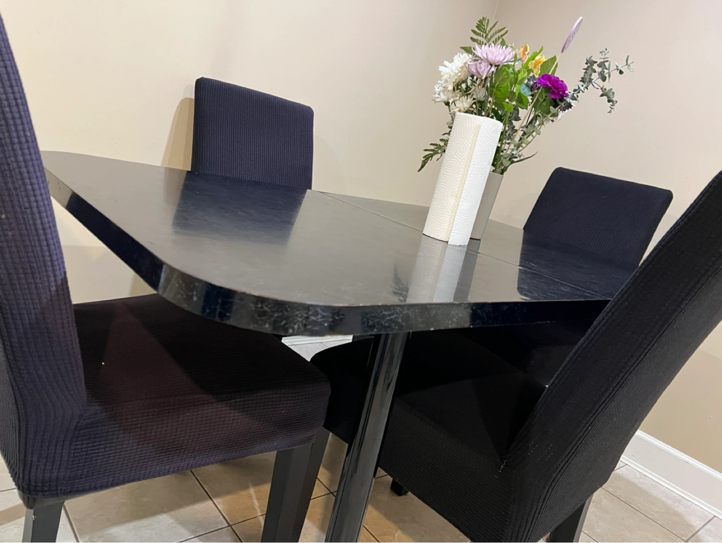 Black Dining Table Set with 4 Chairs - photo 5