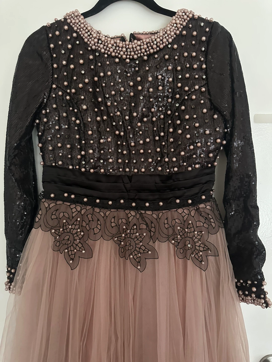 Sparkly beaded formal dress with tulle skirt - photo 3