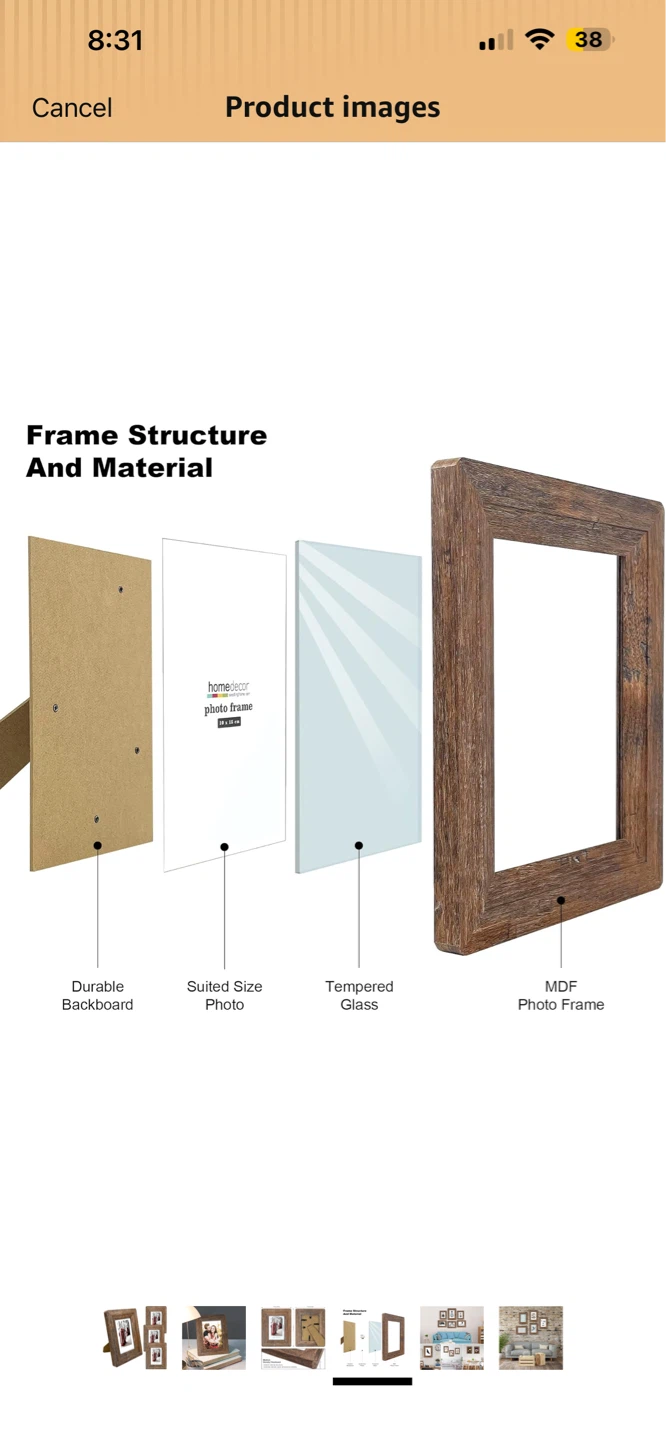 BNIB - 4 wood photo frames - photo 5
