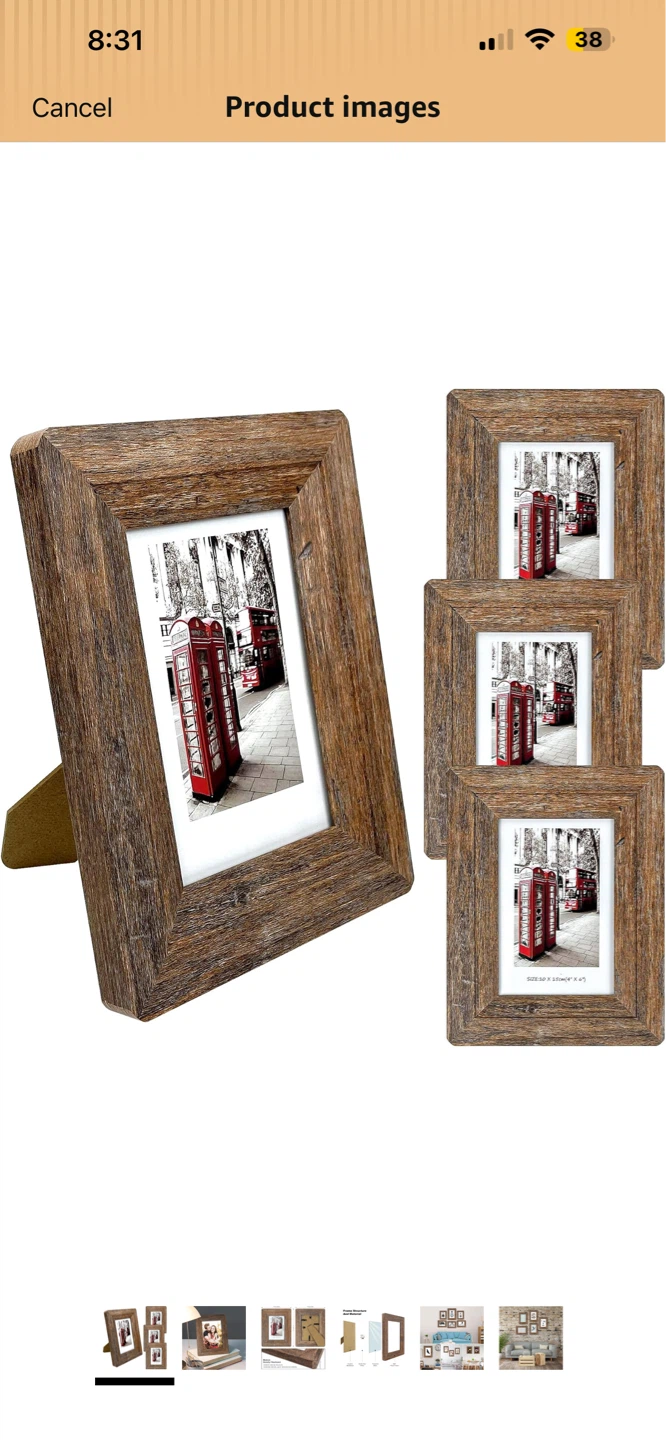 BNIB - 4 wood photo frames - photo 2