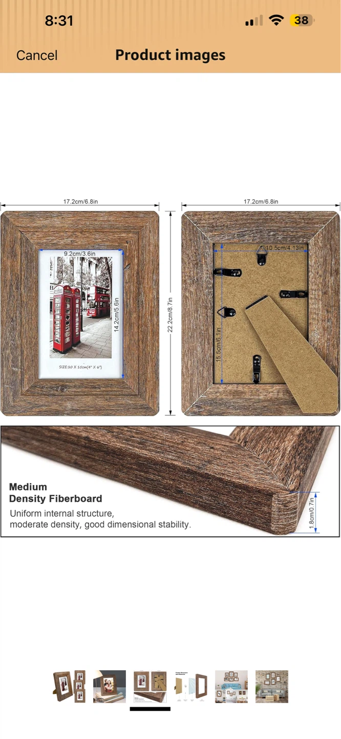 BNIB - 4 wood photo frames - photo 4