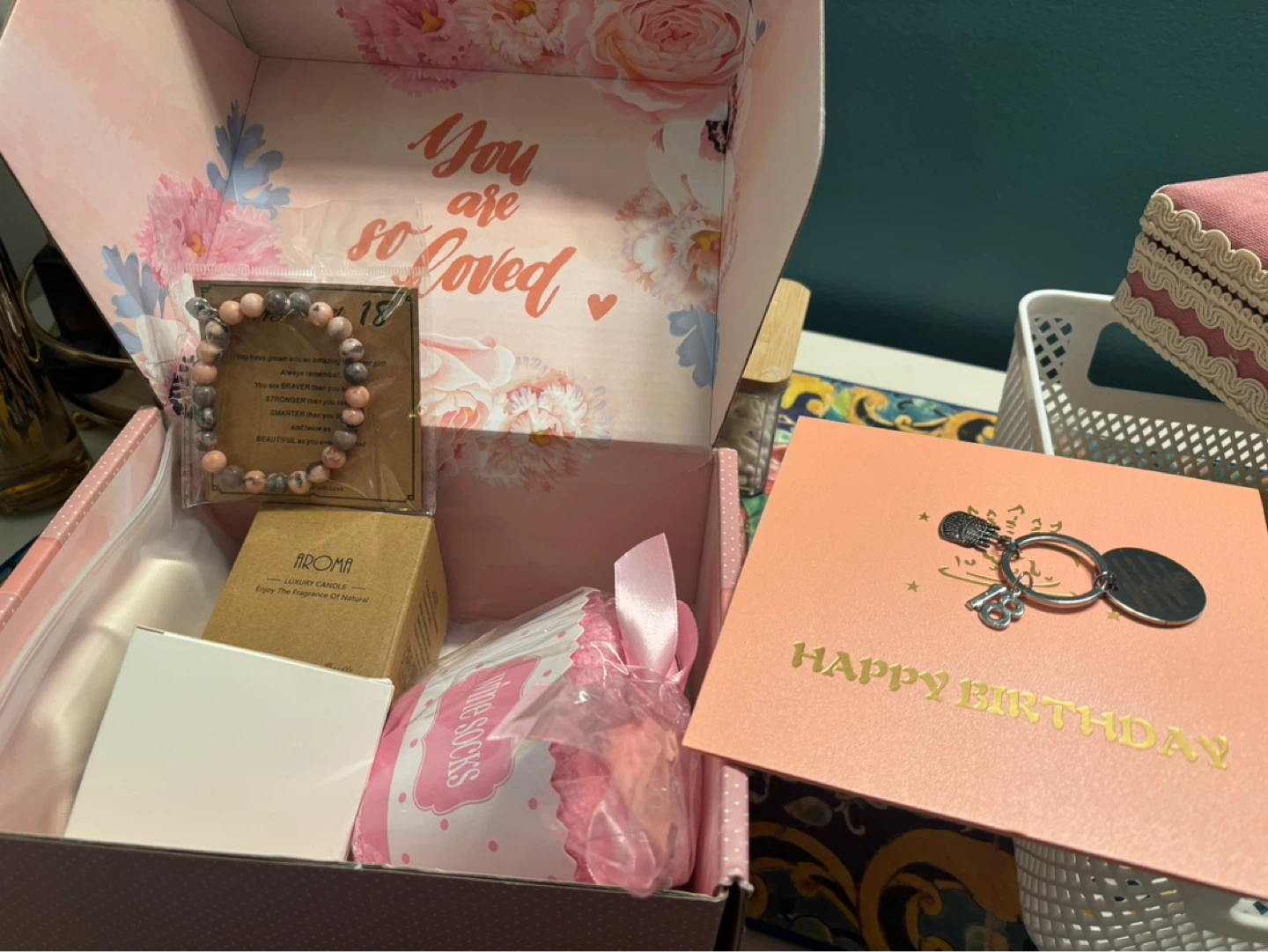 Birthday Gift Box with Bracelet and Keychain