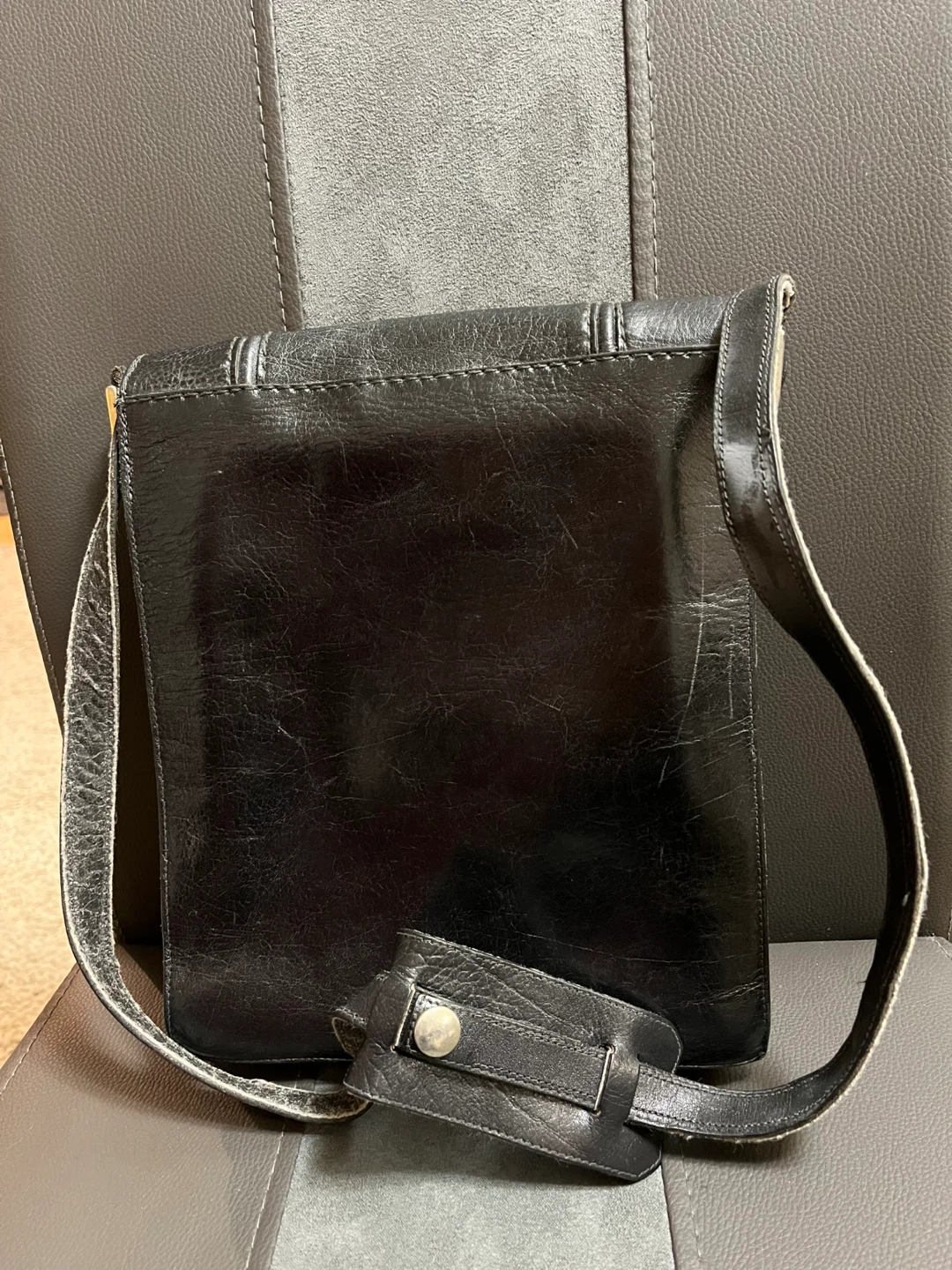 Ponte Vecchio Black Leather Crossbody Bag - photo 3