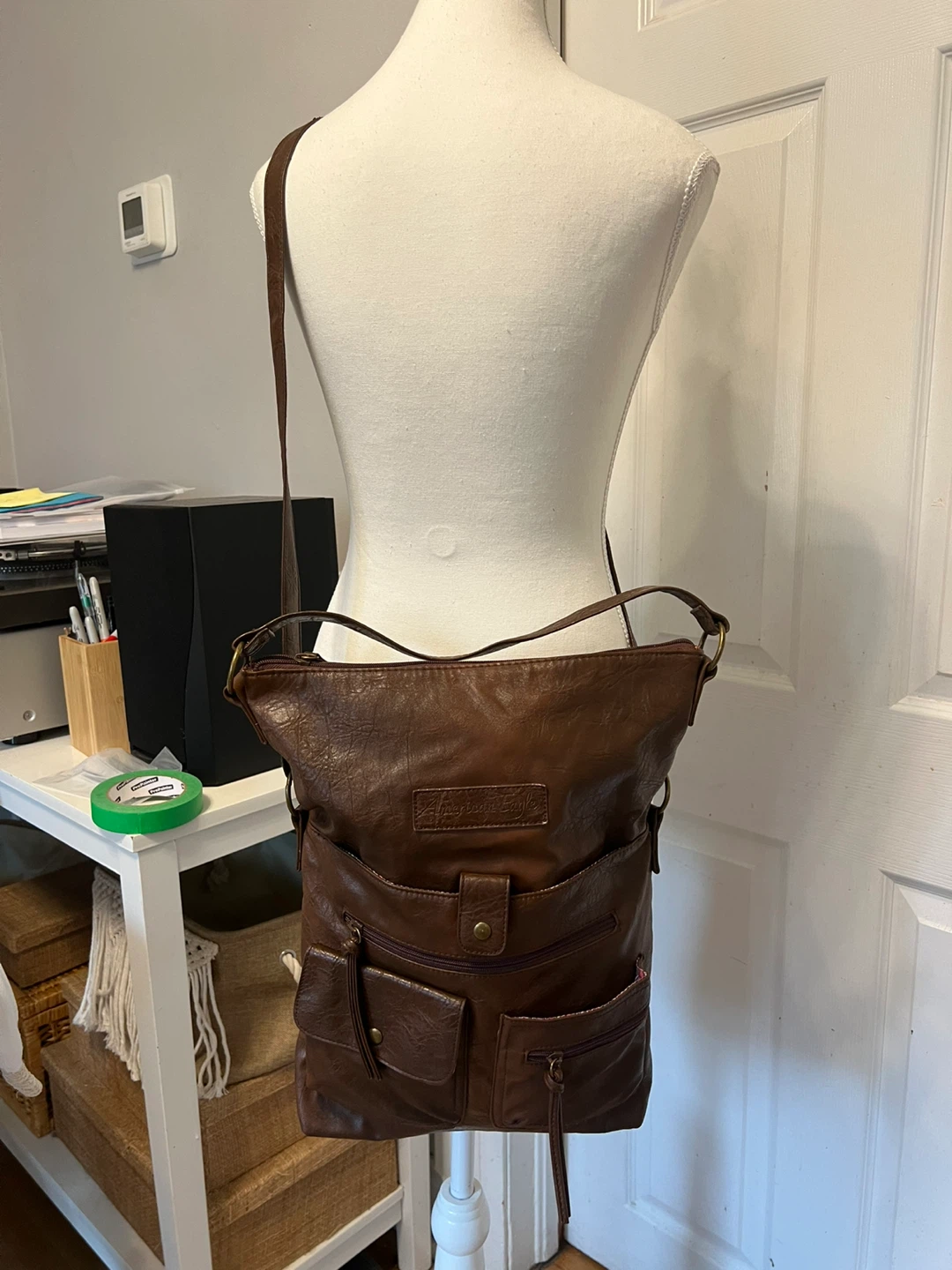 American Eagle Brown Faux Leather Crossbody Bag - photo 2
