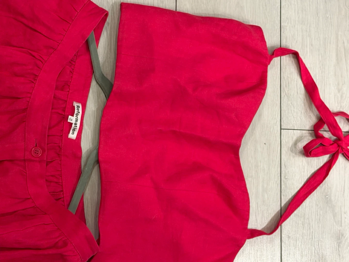 Reformation Pink Linen Two-Piece Set - photo 2