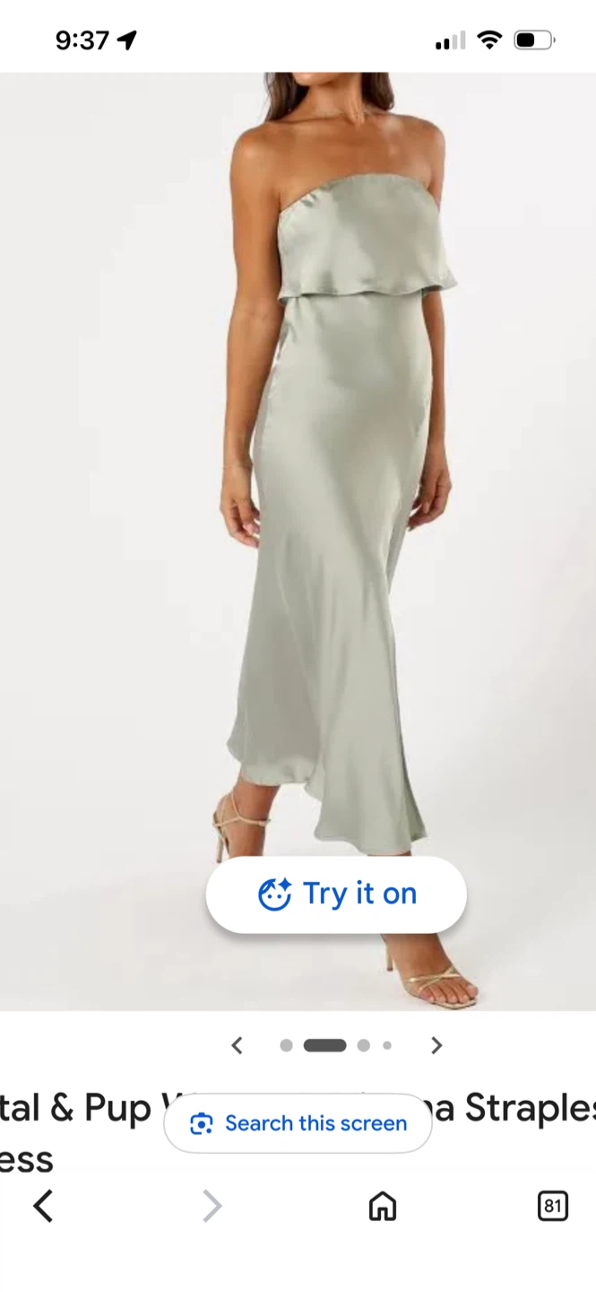 Petal & Pup Women's Vienna Strapless Midi Dress Sage