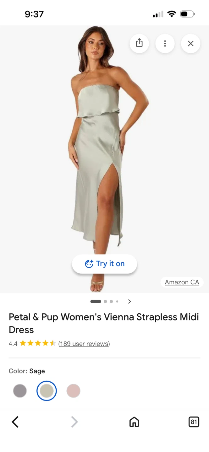 Petal & Pup Women's Vienna Strapless Midi Dress Sage - photo 2