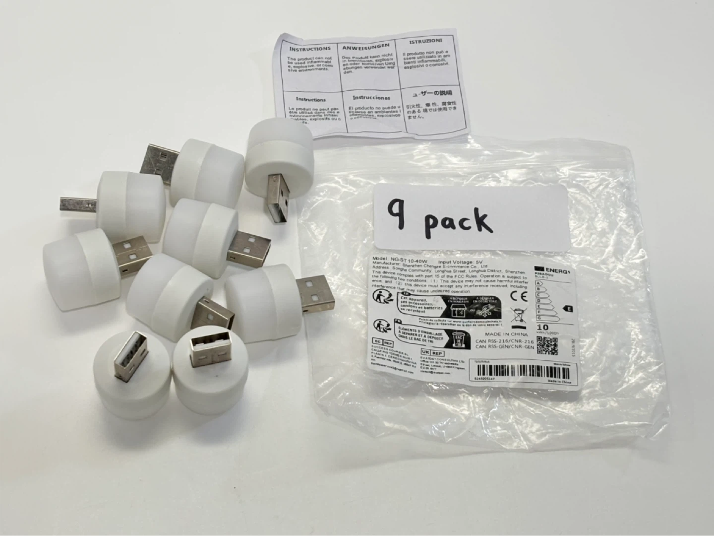 USB LED Night Light 9 Pack , portable light - photo 3