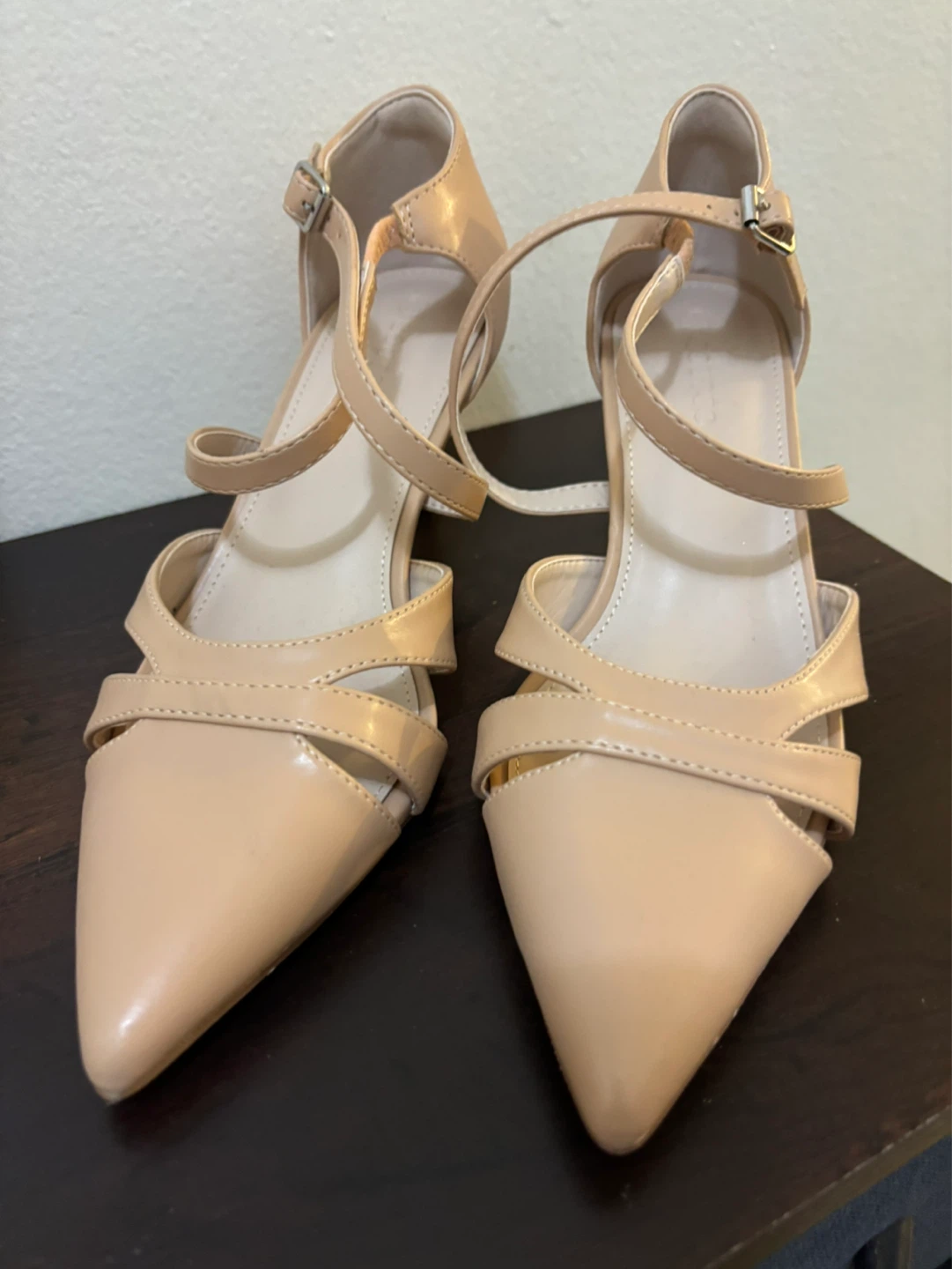 Beige Strappy Heels Size 7