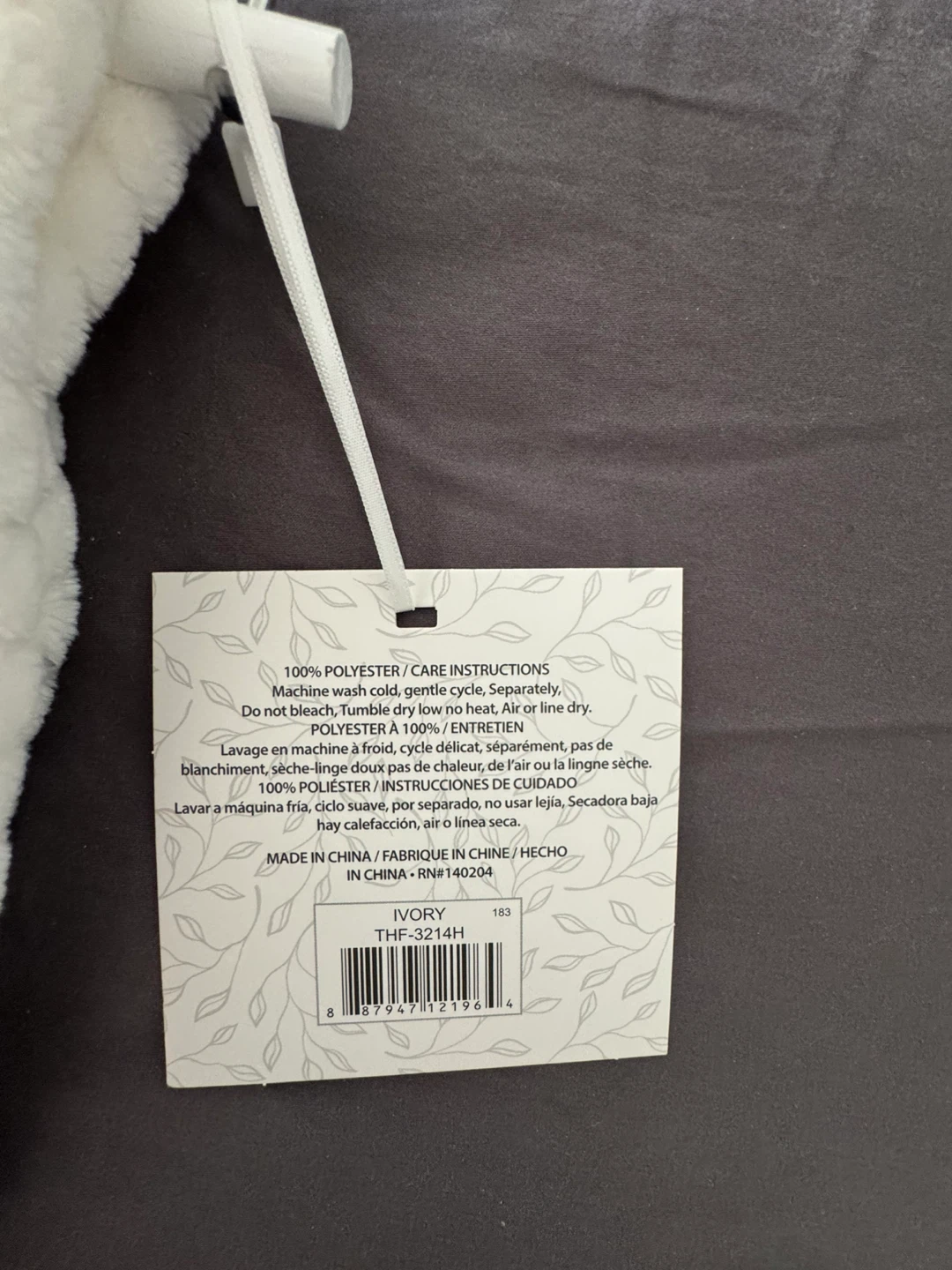 Aurelia Fleece Throw Blanket 50" x 70" White - photo 3