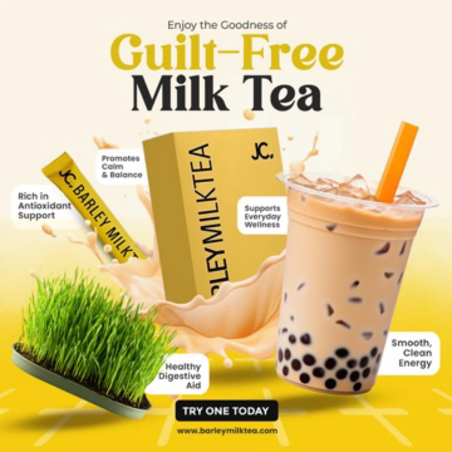 JC. Barley Milk Tea Guilt-Free Drink