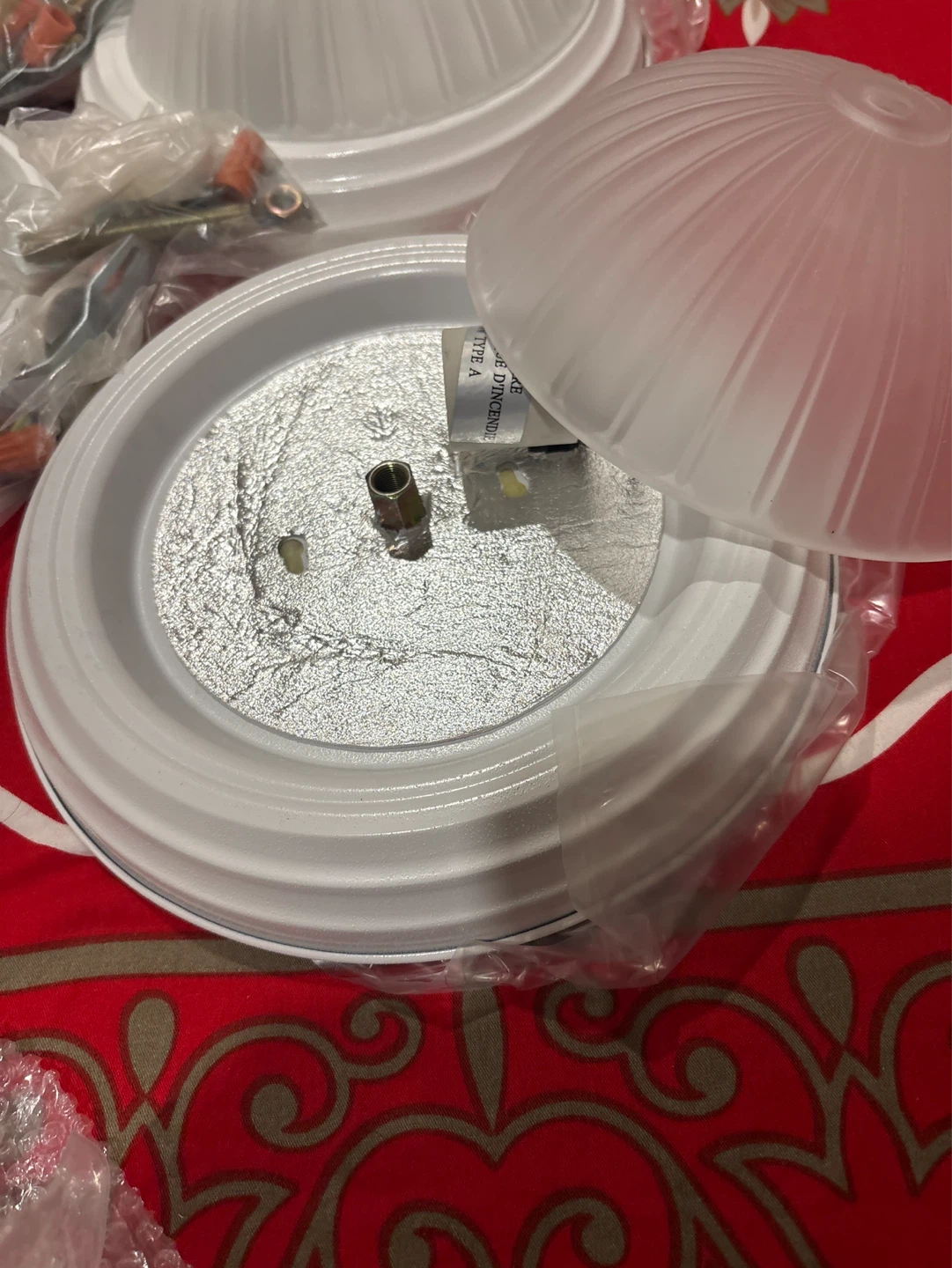 Set of 4 Frosted Dome Ceiling Lights - photo 4