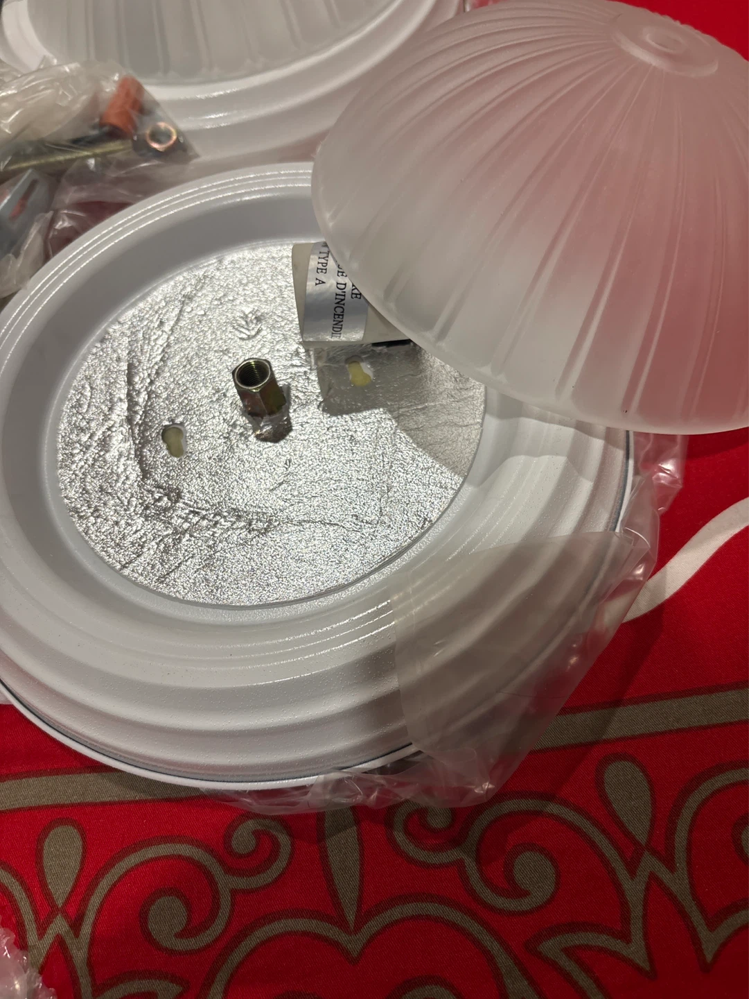 Set of 4 Frosted Dome Ceiling Lights - photo 3