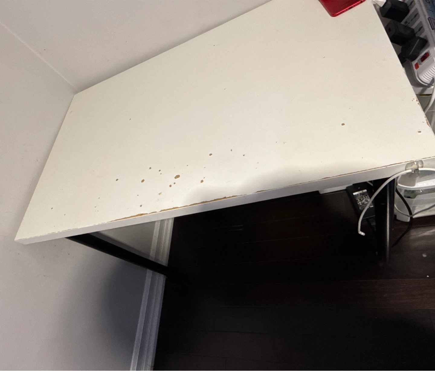 IKEA White Desk with Black Metal Legs - photo 2