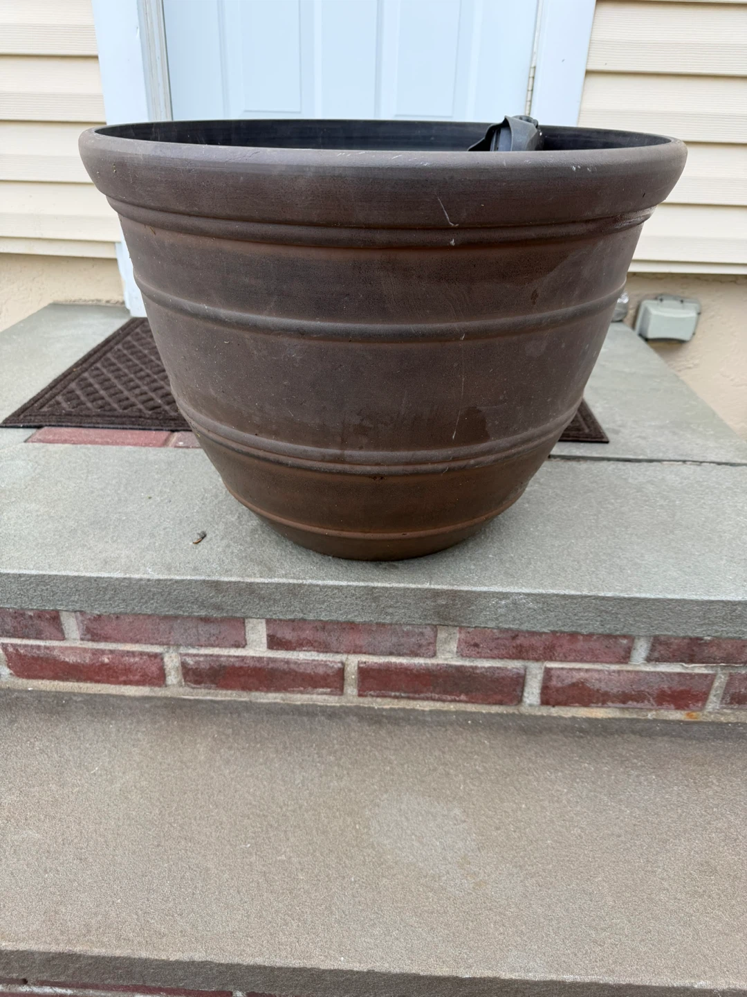 Large Brown Resin Planter Pot