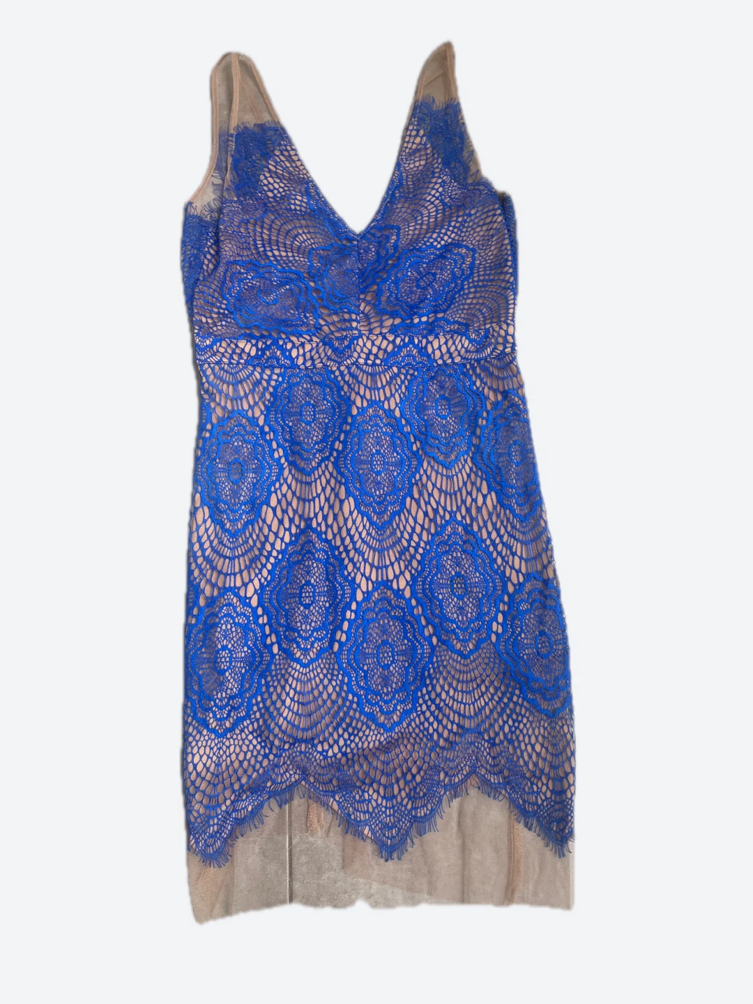 Royal Blue Lace Overlay Dress