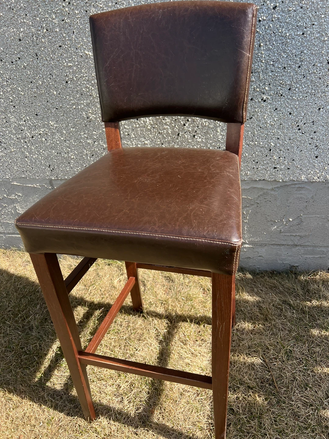 Brown Faux Leather Bar Stool - photo 2