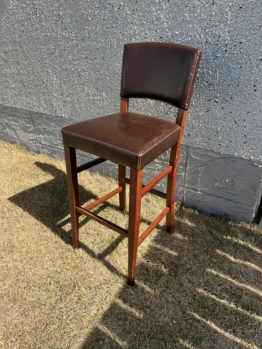 Brown Faux Leather Bar Stool