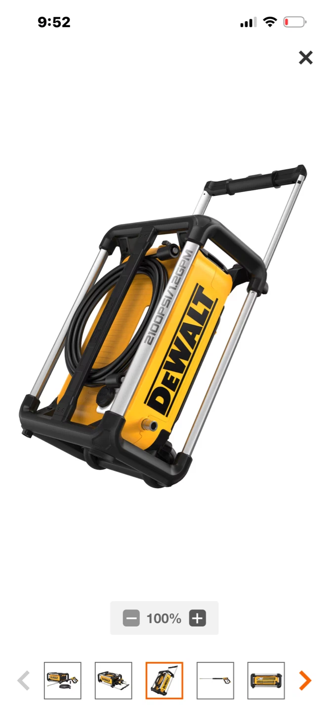 DeWalt 2100 PSI Electric Cold Water Pressure Washer DWPW2100 - photo 4