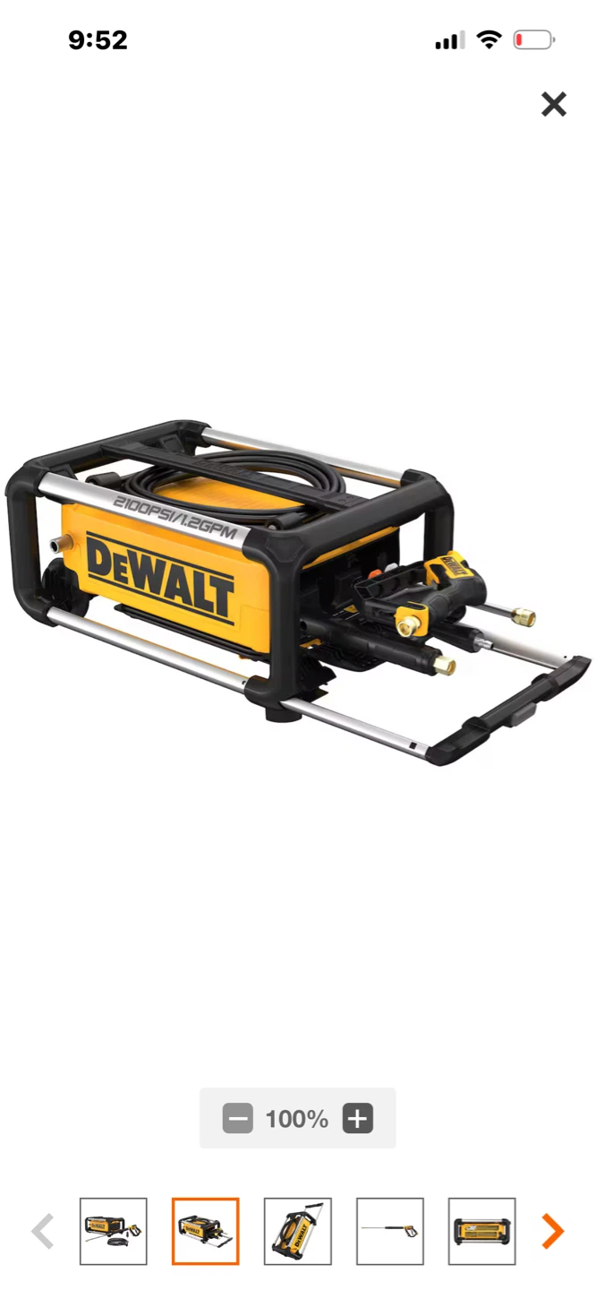 DeWalt 2100 PSI Electric Cold Water Pressure Washer DWPW2100 - photo 5