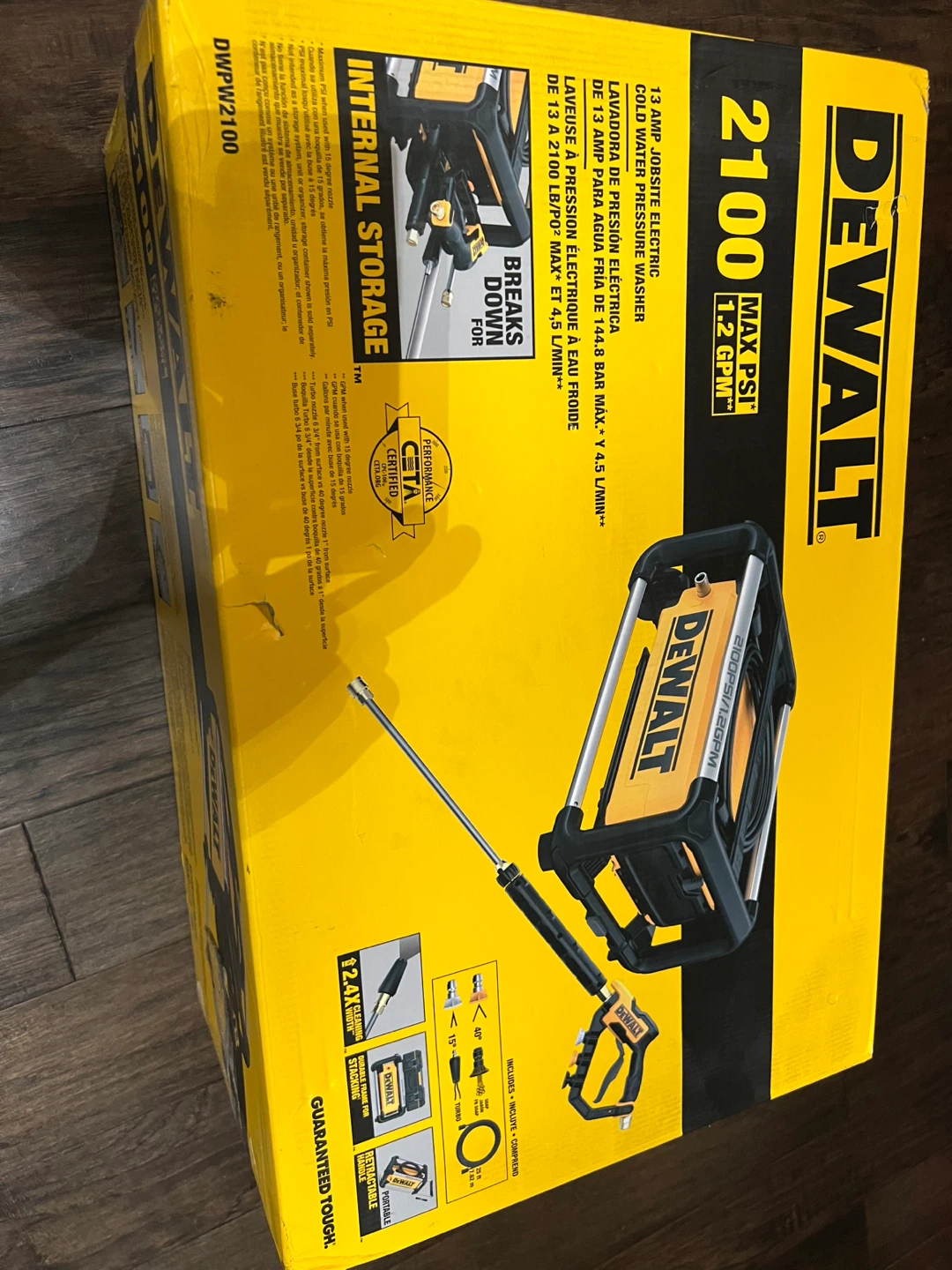 DeWalt 2100 PSI Electric Cold Water Pressure Washer DWPW2100
