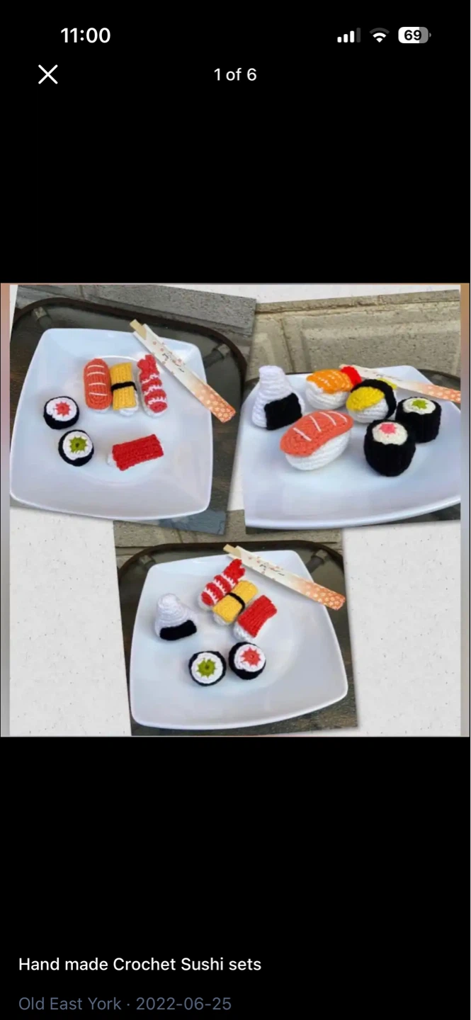 Hand made Crochet Sushi sets