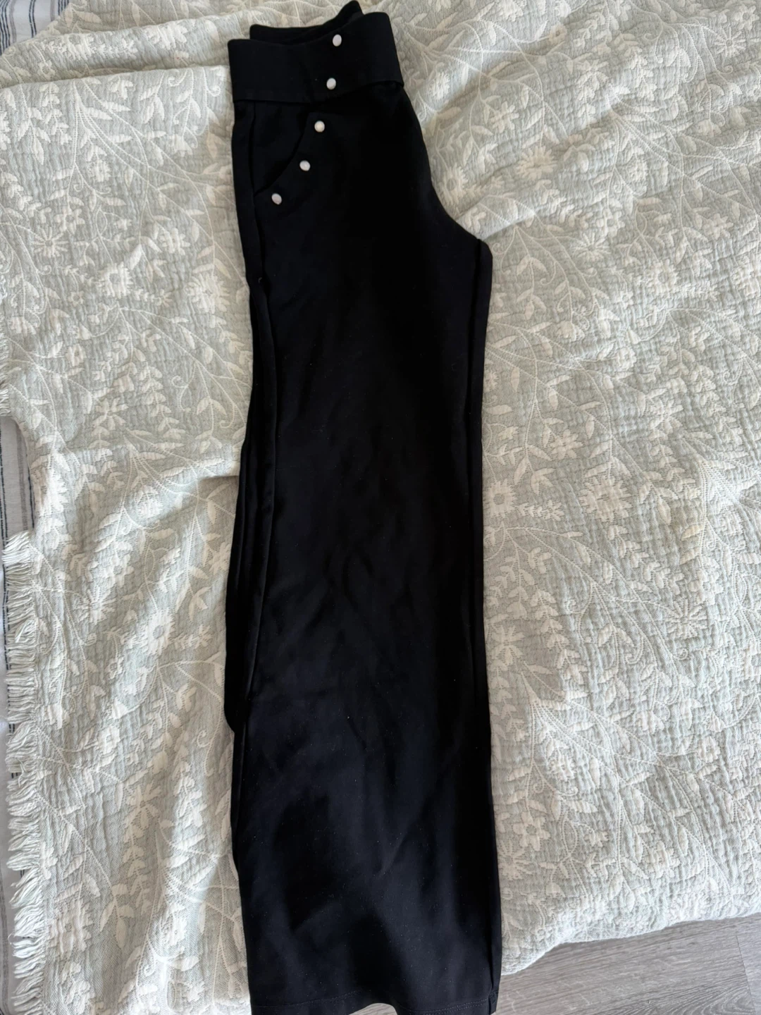 Black Button Detail Pants